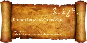 Karpelesz Árpád névjegykártya